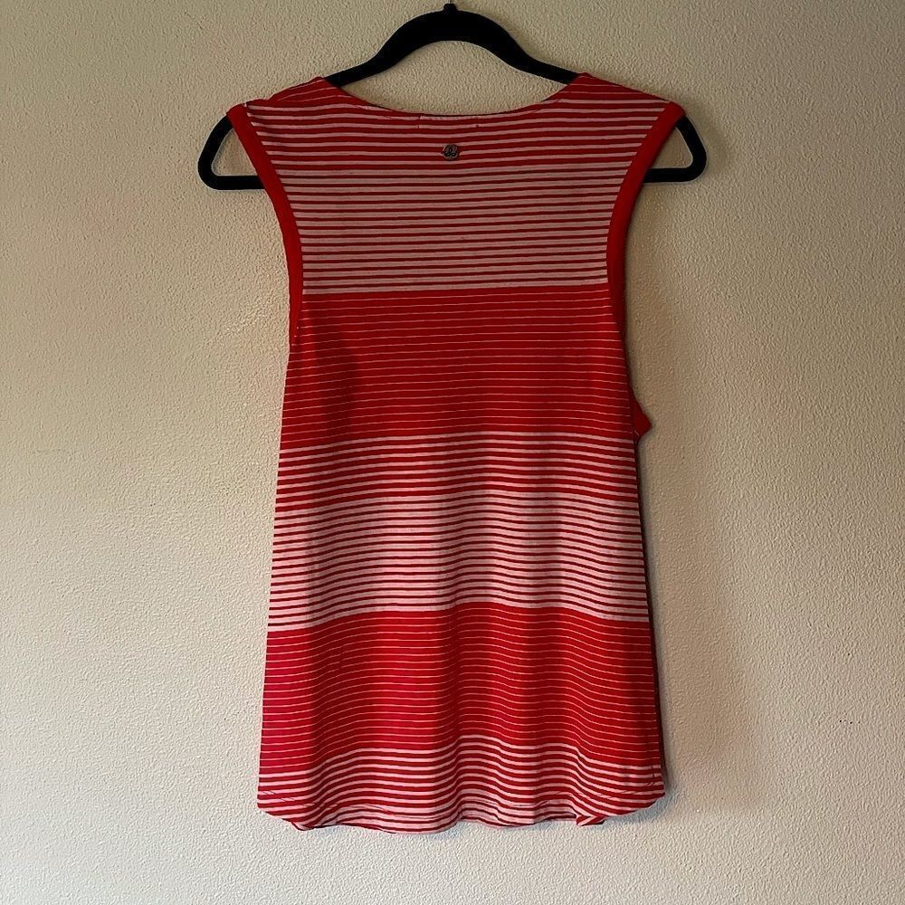 PRANA Red and White Sleeveless Top. Size Medium.